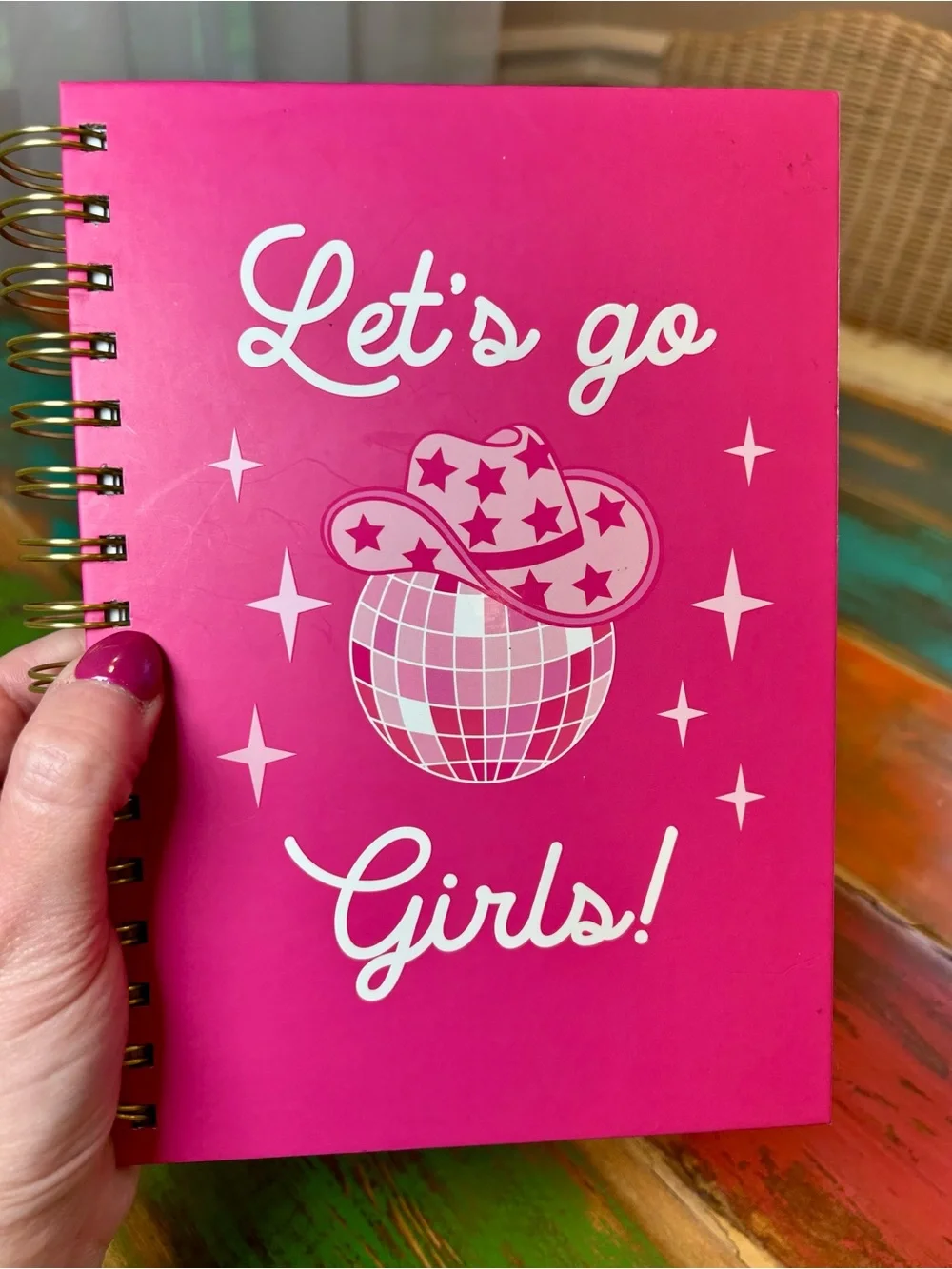 Let's Go Girls! Pink Spiral Notebook NWOT